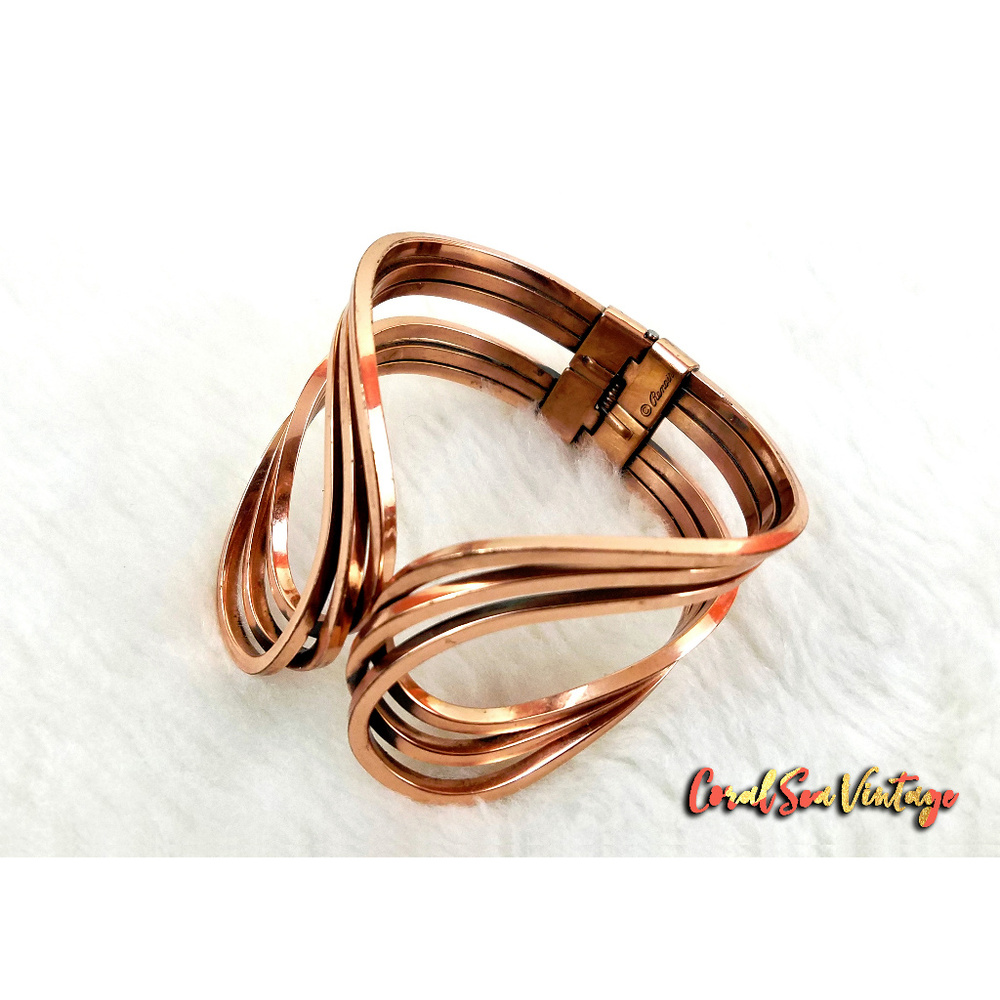 SOLD MidCentury Renoir Signed Copper Cuff Bracelet
